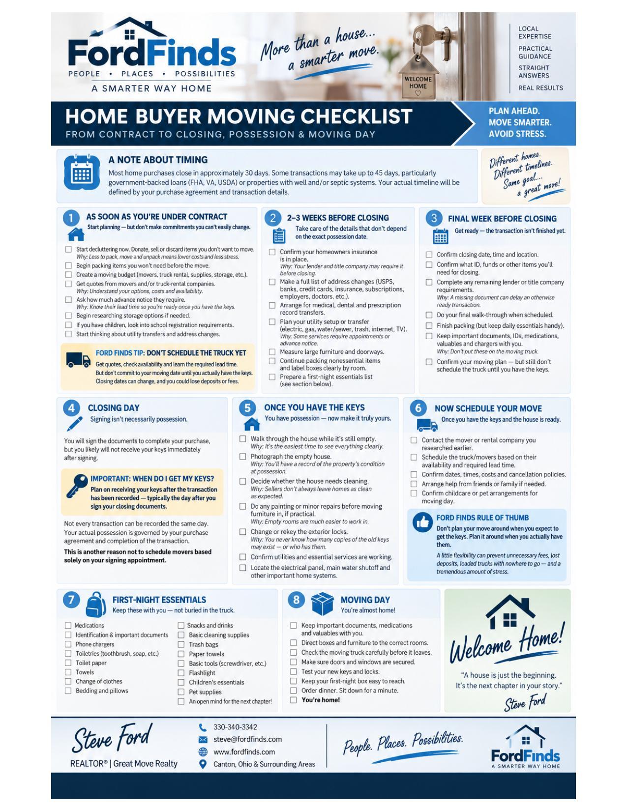Preview of the FordFinds Home Buyer Moving Checklist. Opens the PDF in a new tab.